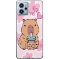 Miniatyrbilde 1 av 3: Motorola Moto G23 Gjennomsiktig deksel Kawaii Capybara Hjertea