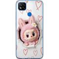 Pikkukuva 1 / 3: Xiaomi Redmi 9C NFC Läpinäkyvä kuori Labubu Sydän Taustakuva Pop Mart Rakkausteema Hahmodesign Suosittu Motiivi Keräilytaideteossarja