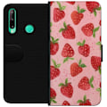 Miniatyrbillede 1 af 3: Huawei P40 lite E Tegnebogsetui Jordbærdrømme - Retro-stil jordbærmønster