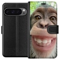 Miniatyrbillede 1 af 3: Google Pixel 9 Pro XL Tegnebogsetui Chimp Selfie Rolig Grafisk Design Abe Dyremotiv Trendy Sjovt Motiv Populært Urban Kunst Stil