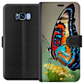 Miniatyrbillede 1 af 3: Samsung Galaxy S8 Tegnebogsetui Sommerfugl Natur Sommer Motiv Vinger Farverig Design Populær Dekoration Grafisk Eksotisk Tema