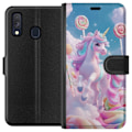 Miniatyrbillede 1 af 3: Samsung Galaxy A40 Tegnebogsetui Enhjørning Candy Pastel Kawaii Motiv Sød Populær Farve Grafisk Trend Børne Motiv Fantasy Art