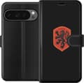 Kompatibel Tegnebogsetui til Google Pixel 9 Pro XL Orange skjold med sort heraldisk løve mod sort baggrund sort