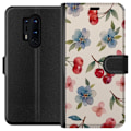 Pikkukuva 1 / 3: OnePlus 8 Pro Lompakkokotelo Marjat & Kukat - kuvio, jossa on sinisiä kukkia ja metsänmarjoja