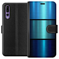 Miniatyrbillede 1 af 3: Huawei P20 Pro Tegnebogsetui Blå Metallic Striber