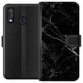 Kompatibelt Plånboksfodral till Samsung Galaxy A40 Svart marmor