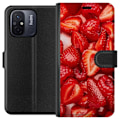 Pikkukuva 1 / 3: Xiaomi Redmi 12C Lompakkokotelo Mansikkakuviointi - makea moti