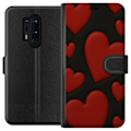 Miniatyrbillede 1 af 3: OnePlus 8 Pro Tegnebogsetui Rød Fløjlshjerter