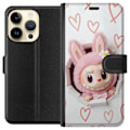 Pikkukuva 1 / 3: Apple iPhone 15 Pro Lompakkokotelo Labubu Sydän Taustakuva Pop Mart Rakkausteema Hahmodesign Suosittu Motiivi Keräilytaideteossarja