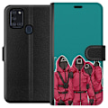 Miniatyrbillede 1 af 3: Samsung Galaxy A21s Tegnebogsetui Squid Game Karakterer Grafisk Design Seriefigurer Populær TV Motiv Asiatisk Stil Spændende Trend