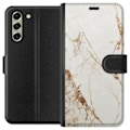 Miniatyrbillede 1 af 3: Samsung Galaxy S21 FE 5G Tegnebogsetui Hvid marmor