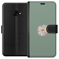 Pikkukuva 1 / 3: Samsung Galaxy Xcover 4 Lompakkokotelo Vihreä Minimalikukka - tyylikäs kukka vihreällä taustalla