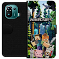 Pikkukuva 1 / 3: Xiaomi Mi 11 Pro Lompakkokotelo Minecraft-matkapuhelinkotelo metsällä ja pikselityylisillä hahmoilla