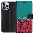 Miniatyrbillede 1 af 3: Apple iPhone 13 Pro Max Tegnebogsetui Squid Game Karakterer Grafisk Design Seriefigurer Populær TV Motiv Asiatisk Stil Spændende Trend