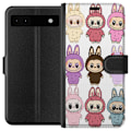 Miniatyrbild 1 av 3: Google Pixel 6a Plånboksfodral Labubu Pink Monster – Popkonst med Kawaii-touch