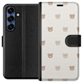 Miniatyrbillede 1 af 3: Samsung Galaxy S25+ Tegnebogsetui Teddybaggrund - søde teddyb