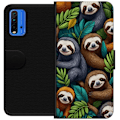Miniatyrbillede 1 af 3: Xiaomi Redmi Note 9 4G Tegnebogsetui Sengångarstil - afslappet motiv med sød dovendyr