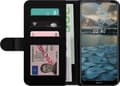 Miniatyrbillede 2 af 3: Kompatibel Tegnebogsetui til Nokia 2.4 Sort Söderort - hvidt områdeslogan og hvid våbensilhuet på sort baggrund sort