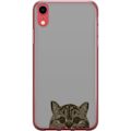 Miniatyrbild 1 av 2: Apple iPhone XR Genomskinligt Skal Grå Kattblick – stilren kattdesign med grå bakgrund
