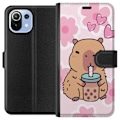 Miniatyrbilde 1 av 3: Xiaomi Mi 11 Lite Lommeboketui Kawaii Capybara Hjerteanime Sti