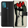 Miniatyrbillede 1 af 3: Motorola Moto G50 Tegnebogsetui Hånd bundet i Palæstinas farver - kraftfuldt symbol for frihedsbevægelsen