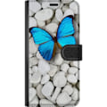 Miniatyrbild 3 av 3: Apple iPhone 16e Plånboksfodral Blå Fjärill Stenar