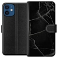 Miniatyrbillede 1 af 3: Apple iPhone 12  Tegnebogsetui Sort marmor