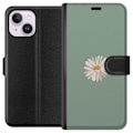Miniatyrbillede 1 af 3: Apple iPhone 15 Plus Tegnebogsetui Grøn Minimalblomst - stilf