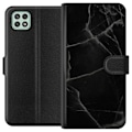 Miniatyrbillede 1 af 3: Samsung Galaxy A22 5G Tegnebogsetui Sort marmor