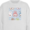 Miniatyrbilde 1 av 3: Sweatshirt for Barn | Myk og Klassisk Collegegenser Pastel Labubu hvit one size