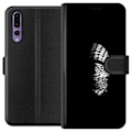 Miniatyrbillede 1 af 3: Huawei P20 Pro Tegnebogsetui Keffiyeh-mønster - klassisk sort-hvid palæstinensisk tørklæde med kulturel betydning