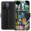 Pikkukuva 1 / 3: Xiaomi Redmi 12C Lompakkokotelo Minecraft-matkapuhelinkotelo metsällä ja pikselityylisillä hahmoilla