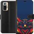 Kompatibelt Plånboksfodral till Xiaomi Redmi Note 10 Pro Blå racingbil med röda och gula accenter blå