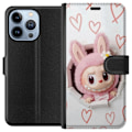 Pikkukuva 1 / 4: Apple iPhone 13 Pro Lompakkokotelo Labubu Sydän Taustakuva Pop Mart Rakkausteema Hahmodesign Suosittu Motiivi Keräilytaideteossarja