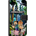 Pikkukuva 3 / 3: Apple iPhone 8 Plus Lompakkokotelo Minecraft-matkapuhelinkotelo metsällä ja pikselityylisillä hahmoilla