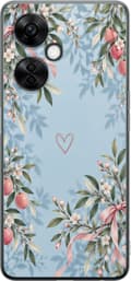 Kompatibelt Mobildeksel til OnePlus Nord CE 3 Lite Blomsterhjerte blå