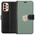 Pikkukuva 1 / 3: Samsung Galaxy A23 Lompakkokotelo Vihreä Minimalikukka - tyylikäs kukka vihreällä taustalla