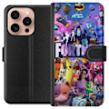 Pikkukuva 1 / 3: Apple iPhone 16 Pro Lompakkokotelo Fortnite Hahmot Peliteema Ikonit Peli Suunnittelu Suosittu Taistelurojalainen Lapset Pelihahmojen Teema
