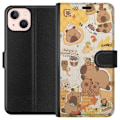 Miniatyrbillede 1 af 3: Apple iPhone 13 Tegnebogsetui Kawaii capybara mobilskal med gulliga djurmotiv