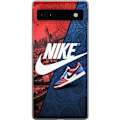Pikkukuva 1 / 3: Google Pixel 6a Läpinäkyvä kuori  Nike Logo Punainen Sininen Lenkkarit Tyyli Urheilu Muoti Suosittu Swoosh Kuviointi Harjoitusvaatteet Graafinen Ik