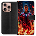 Miniatyrbillede 1 af 3: Apple iPhone 16 Pro Tegnebogsetui Ronaldo Inferno - fodboldhelt i flammer