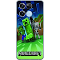 Miniatyrbild 1 av 3: OnePlus Ace Racing Genomskinligt Skal Minecraft Creeper mobilskal i klassisk grön pixelstil