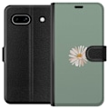 Pikkukuva 1 / 3: Google Pixel 7a Lompakkokotelo Vihreä Minimalikukka - tyylikäs kukka vihreällä taustalla