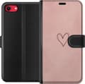 Kompatibelt Plånboksfodral till Apple iPhone SE (2020) Rosa hjärta rosa