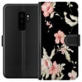 Kompatibelt Plånboksfodral till Samsung Galaxy S9+ Floral Pattern Black