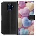 Miniatyrbild 1 av 3: Samsung Galaxy A6 (2018) Plånboksfodral Hjärtan Kärlek Grafisk Design Romantiskt Motiv Populärt Symbol Grafiskt Mönster Dekoration
