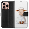 Pikkukuva 1 / 3: Apple iPhone 16 Pro Lompakkokotelo Suloinen Lammas - lasten ja vauvan tuotteita sarjakuvatyyliin