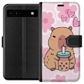 Pikkukuva 1 / 3: Google Pixel 6a Lompakkokotelo Kawaii Capybara Sydän Anime-tyyli Söpö Suunnittelu Eläinaihe TikTok Suosittu Lahja Tyttö