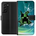 Kompatibelt Lommeboketui til Samsung Galaxy S21+ 5G MineCraft