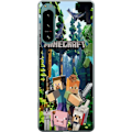 Pikkukuva 1 / 3: Sony Xperia 5 IV Läpinäkyvä kuori Minecraft-matkapuhelinkotelo metsällä ja pikselityylisillä hahmoilla